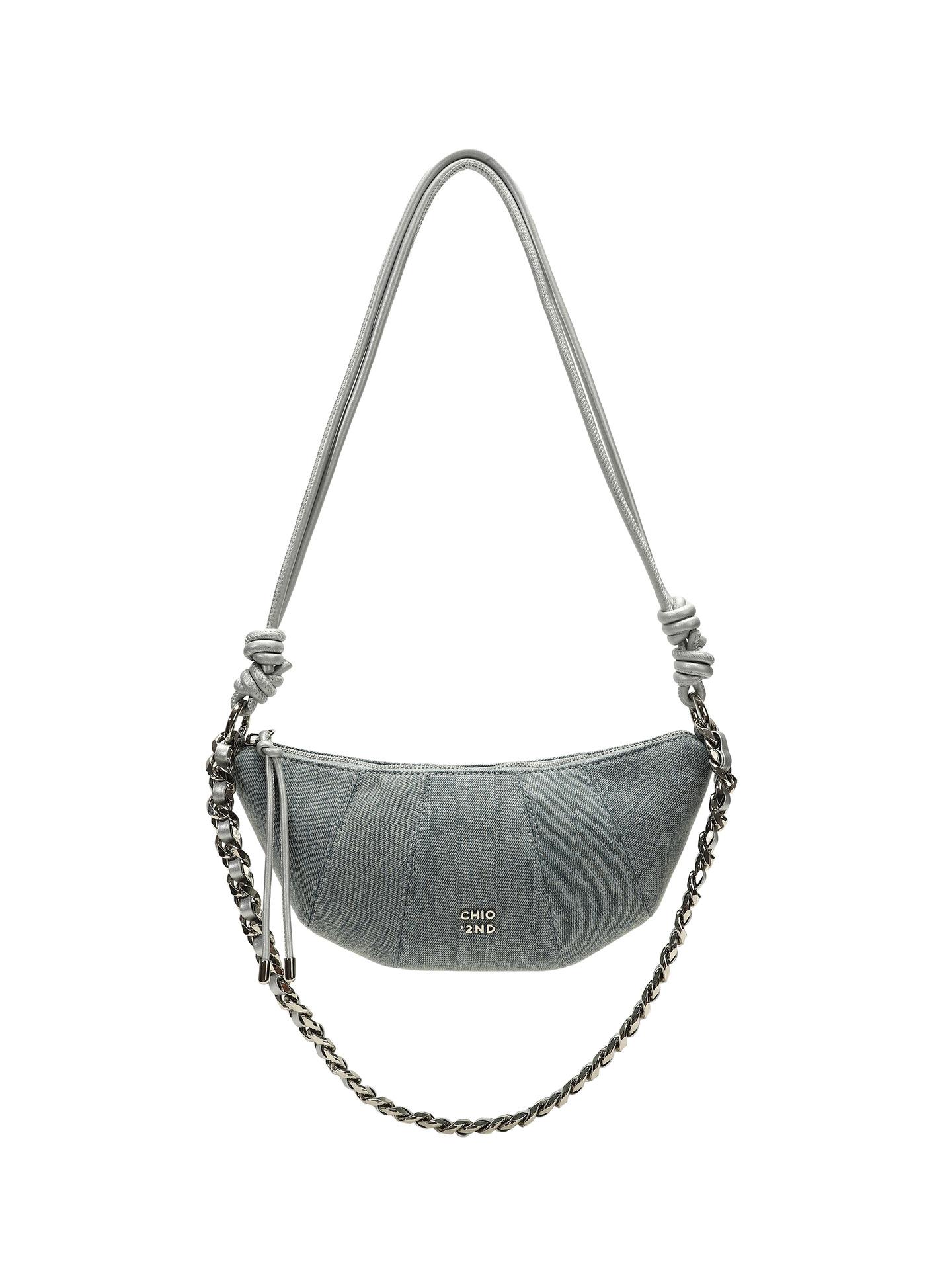 

Сумка Zurich Street Corner Crescent Bag, оригинальная джинсовая сумка-круассан синего цвета через плечо, женская сумка-круассан