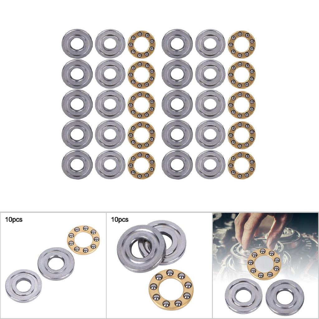 10pcs Thrust Ball Bearing Miniature High Precision Flat Steel Bearings Set