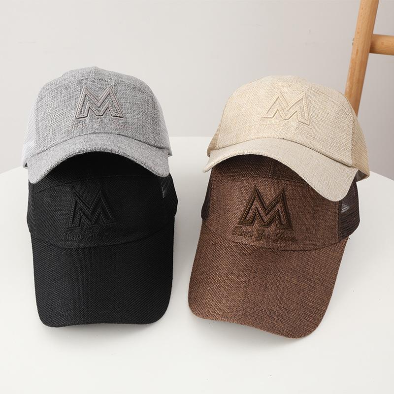 Hat Men's trendy summer baseball cap Korean version mesh breathable sun hat outdoor sun protection peaked cap extended sun hat