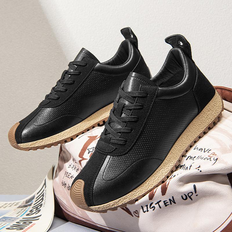 

Новые осенние мужские туфли, модные винтажные, удобные, черные, универсальные, низкие, кожаные туфли AGAN, дышащая повседневная обувь 39