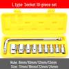 Quick L-Type Hexagonal Socket Wrench Set with Extensions