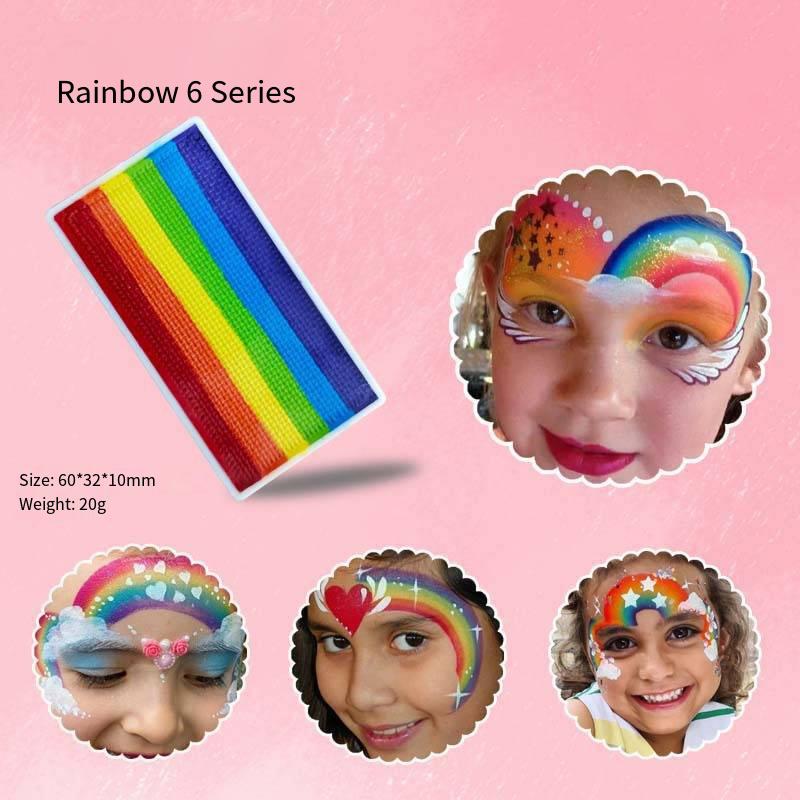No Logo Rainbow Washable Face & Body Paint Palette Custom Water Activated Formulated Private Label Body Paint