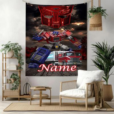 Transformers Fans Custom Your Name Wall Decor Tapestry Art For Pet Memorial Birthdaywedding Party Backdrop Family Gift