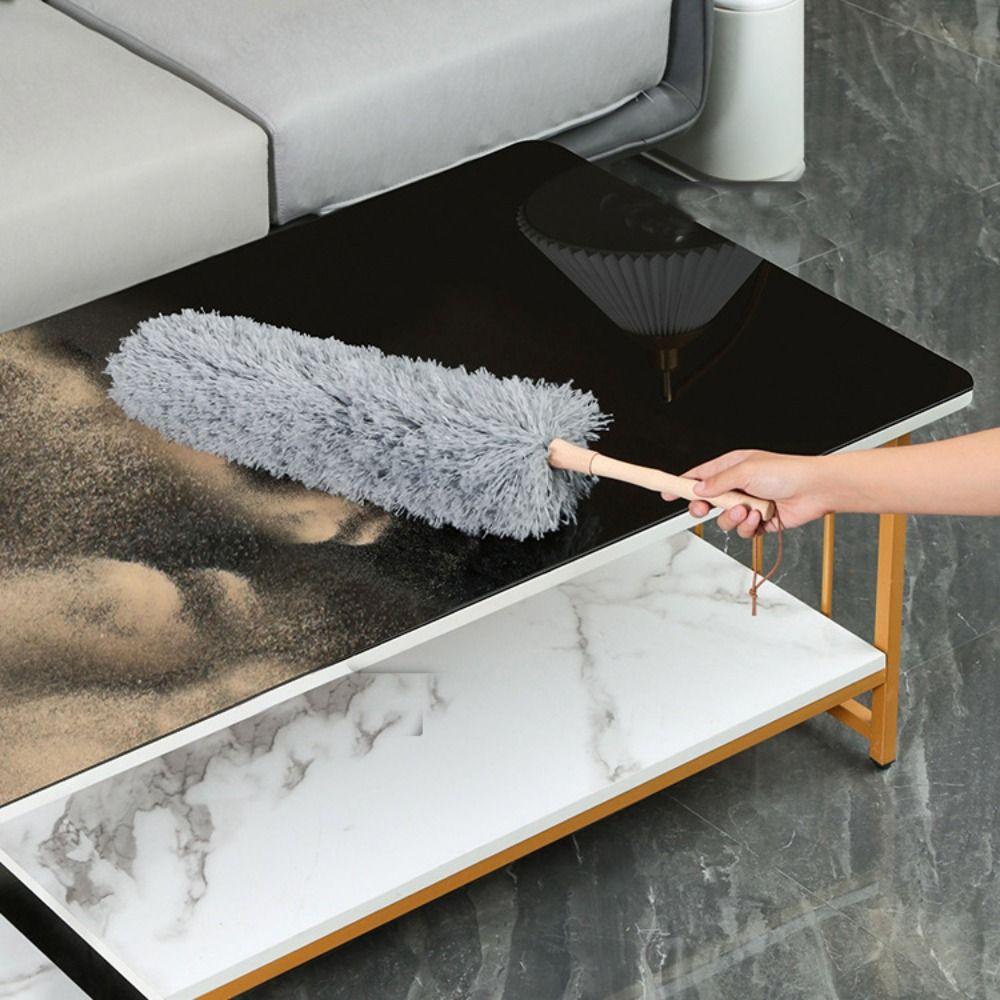 Wooden Handle Dust Brush Anti Static Microfiber Duster Multi-purpose Dust Cleaner  Household