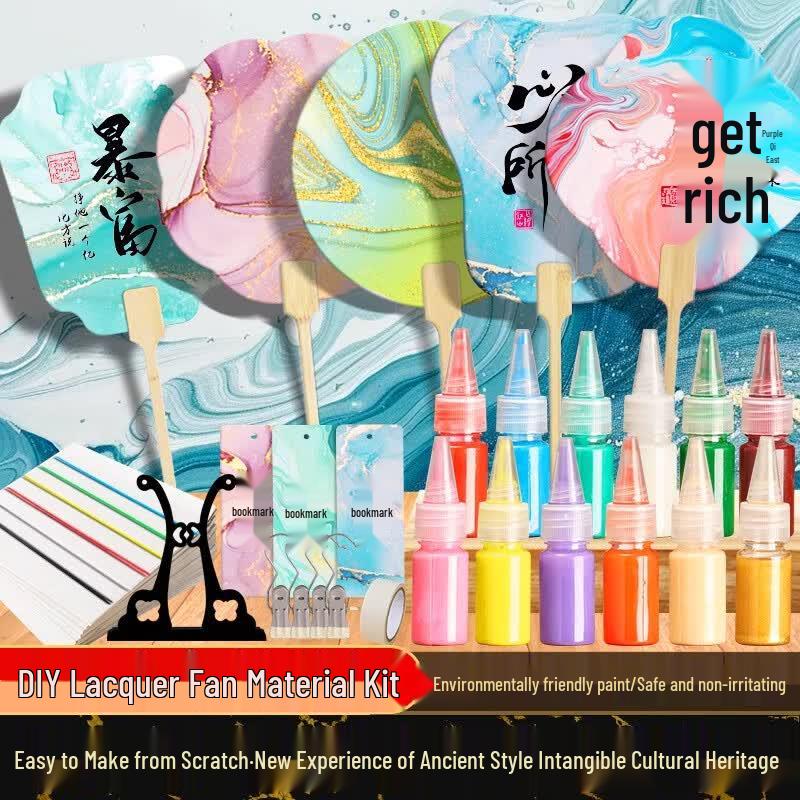 Jiuqi Wenfeng DIY Lacquer Fan & Painting Supplies