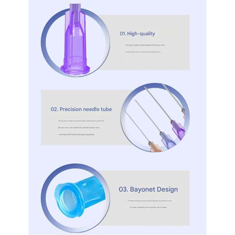 50Pcs 14G/15G/16G/18G/19G/20G/21G/22G/23G/24G/25G/26G/27G/28G/30G 1/2Inch Bluntly Tip Dispensing Needle for Liquid