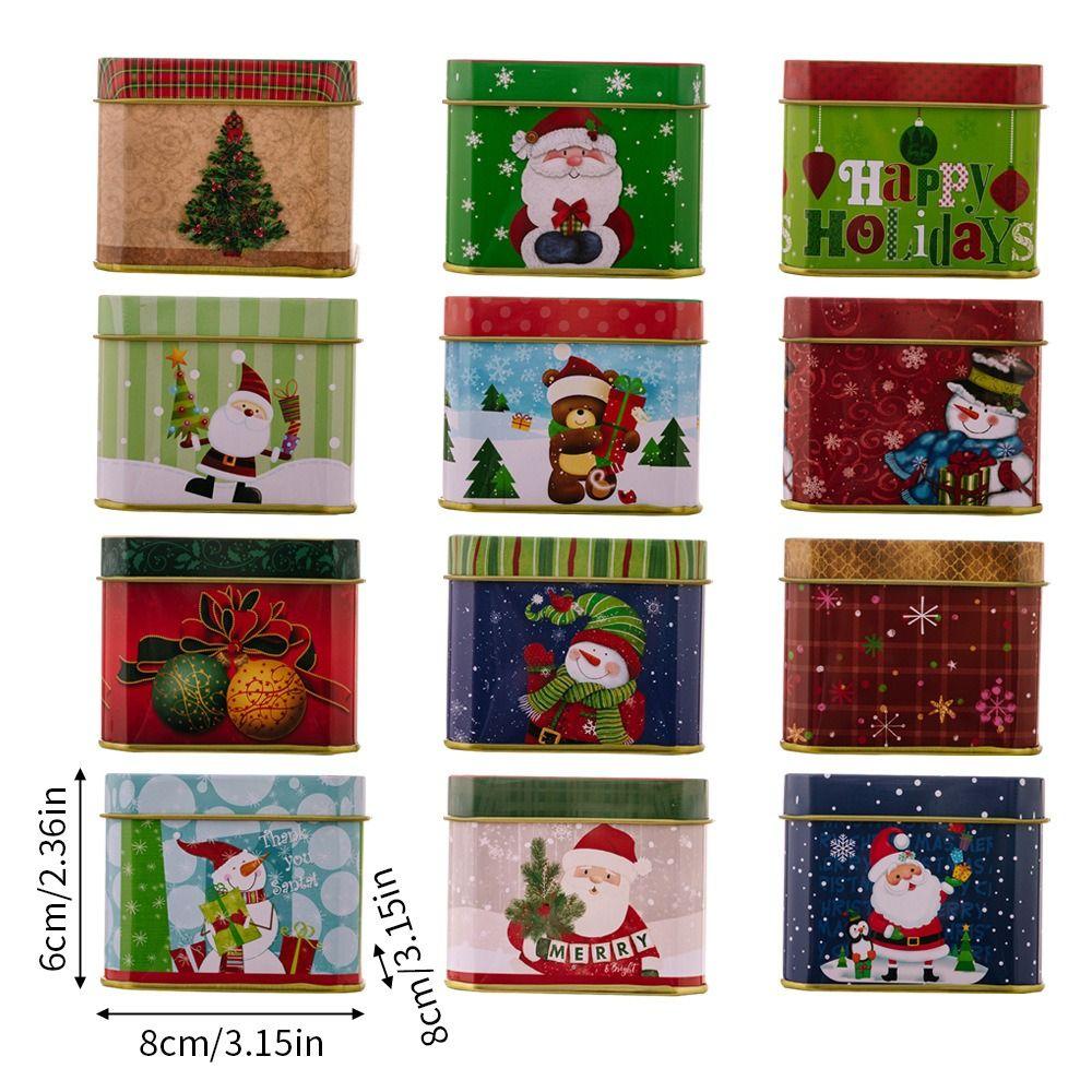 Cartoon Christmas Storage Box Stackable Jar Christmas Snowman Box Cookie Chocolate Tin  Celebration