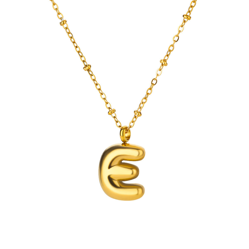 Chunky Initial Letter Stainless Steel Necklaces For Women Gold Color A-Z Letter Necklace Wedding  Fashion Party Jewelry Gift Bff