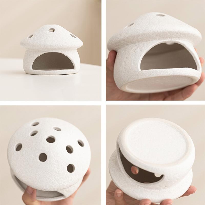 Mushroom Shaped Ceramic Incense Burner for Palo Santo, White Sage, Cone Incense, Home Decor Ornament