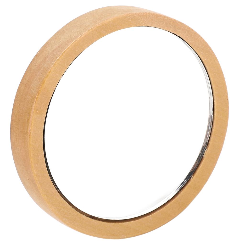 Portable Wood Mirror Wooden Handle Round for Cosmetic Makeup Clear Reflection with Smooth Edges