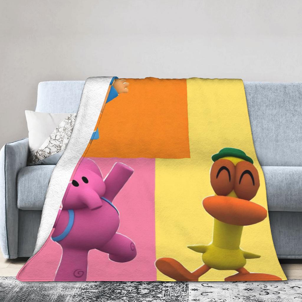 P-POCOYO Elly Coperta in Peluche Bambino Coperta Plaid in Flanella per Divano Poltrona Divano Letto Calda Morbida Personalizzata Fai da Te Qualità Copriletto