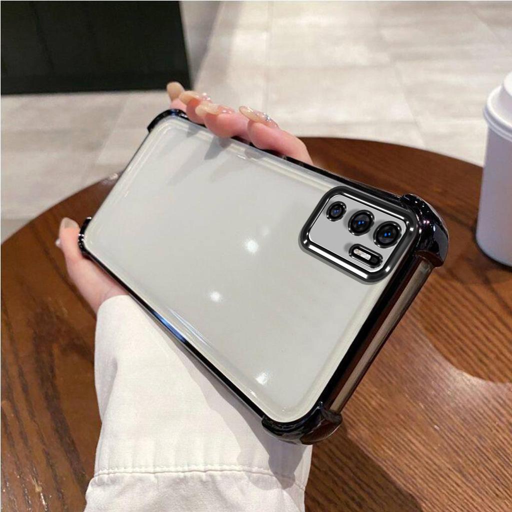 Case for Xiaomi Redmi Note 10 5G,POCO M3 Pro 5G Electroplated Color Border Clear Phone Casing Cover