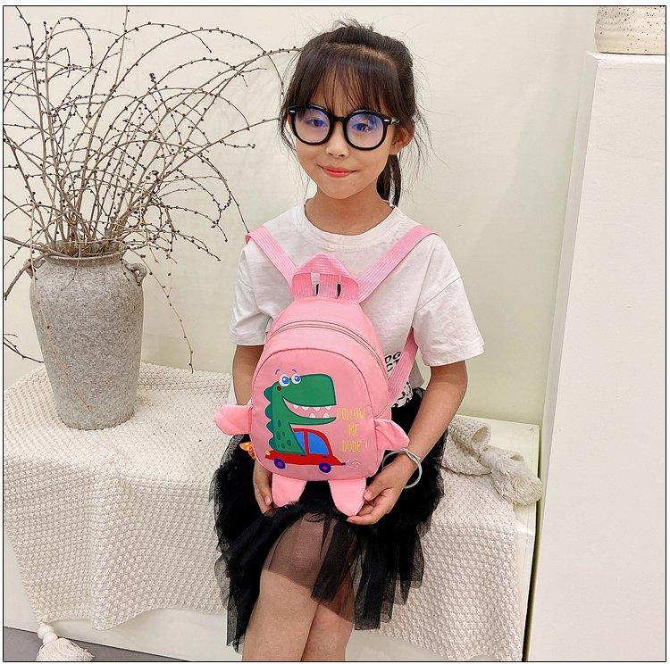 Schoolbag Kindergarten Baby Schoolbag New Children's Anti-lost Car Dinosaur Printing Backpack Boys and Girls Travel Backpack