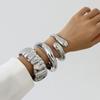 Exaggerated Water Drop Metal Mirror Bangle – European & American Style Hand Jewelry.