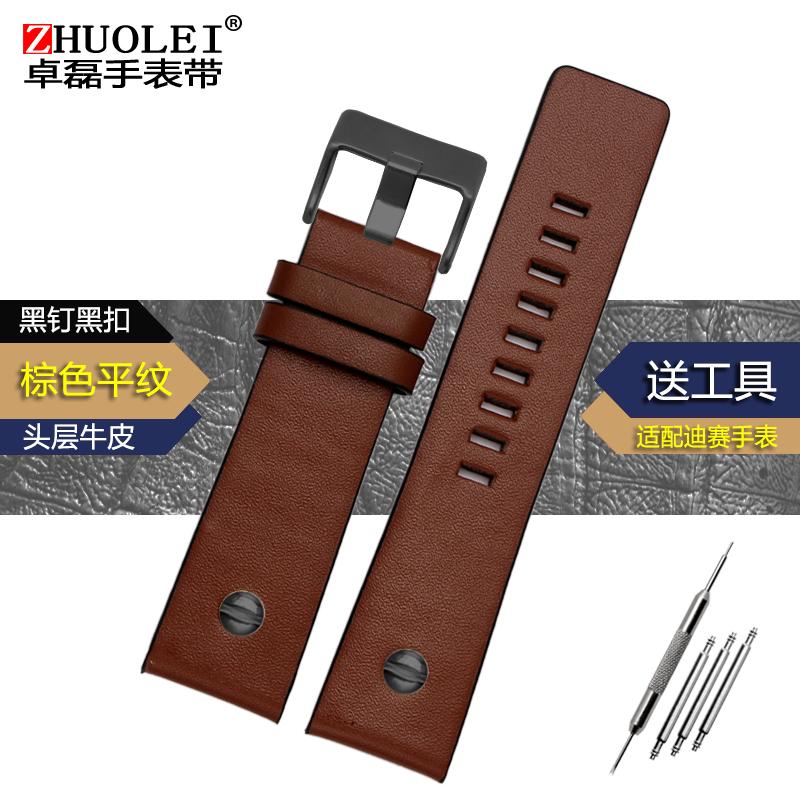 Pro Diesel DZ7257 DZ4323 DZ7348 DZ7313 DZ7312 DZ4318 originální kožený řemínek na hodinky pánský velký ciferník Retro nýtovaný hovězí řemínek na hodinky