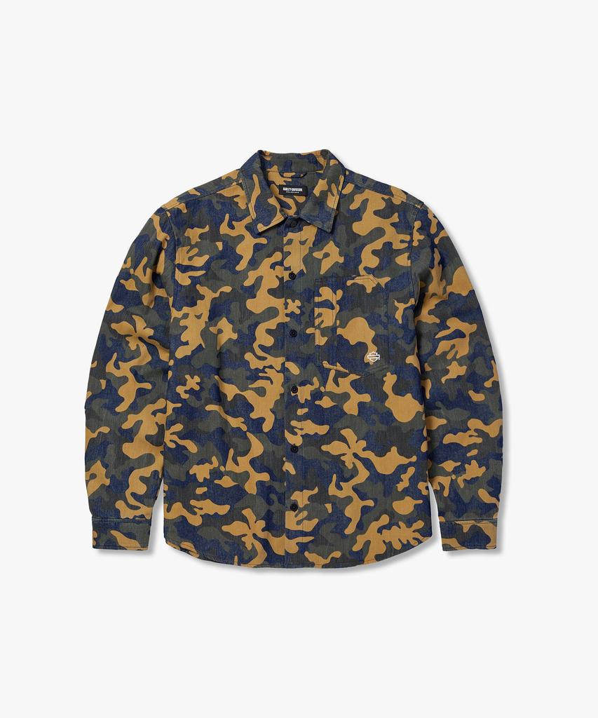 HARLEY-DAVIDSON COLLECTIONS® [Wla] Military Camo Shirt Khaki_Hh16110003