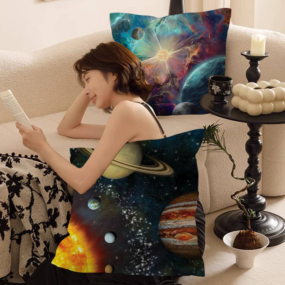 Cool Starry Universe Planet Art Pillow Cushion Cover Pillowcase Living Room Sofa Home Decor Customized