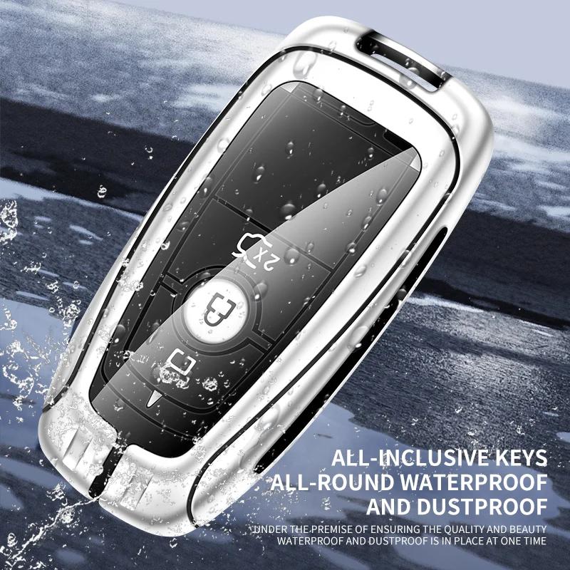 Naklejka Samochodowa 2025 Gorący Samochód Metalowa Skórzana Etui na Klucze Ford Fusion Edge Mustang Explorer Expedition Bronco Ecosport Ranger F150 F