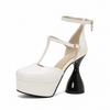 Sexy Women Platform Sandals Strange Style Heels Summer Nightclub Pumps 12cm High Heeled Sandals Ankle Strap Women Shoes WSH5047