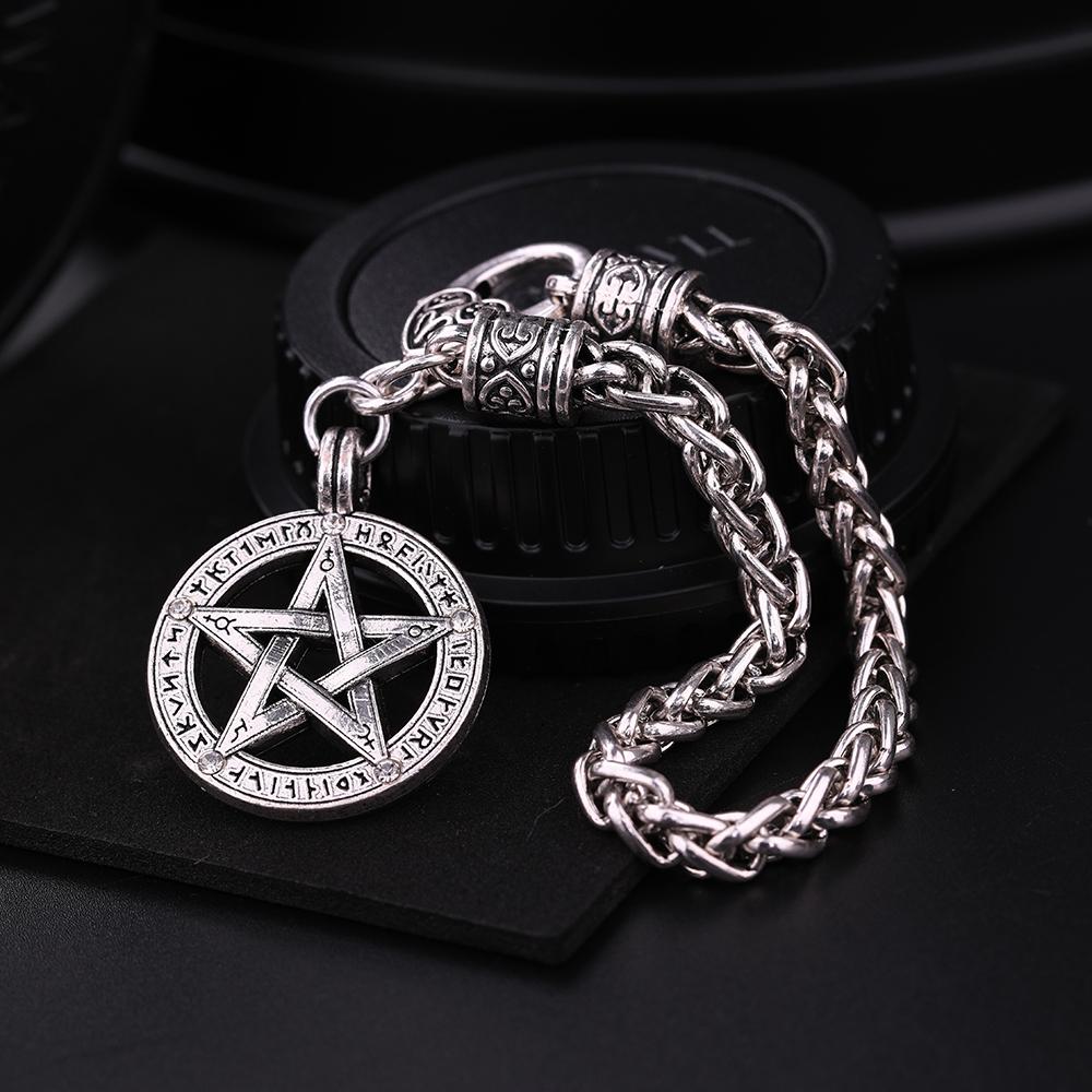 My Shape Viking Runes Supernatural Pentacle Pentagram Pendant Men Necklace Witch Protection Star Amulet Bracelets