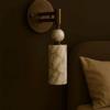 Modern Marble Wall Sconce Light – Brass Finish Luxury Wall Lamp for Bedroom Living Room