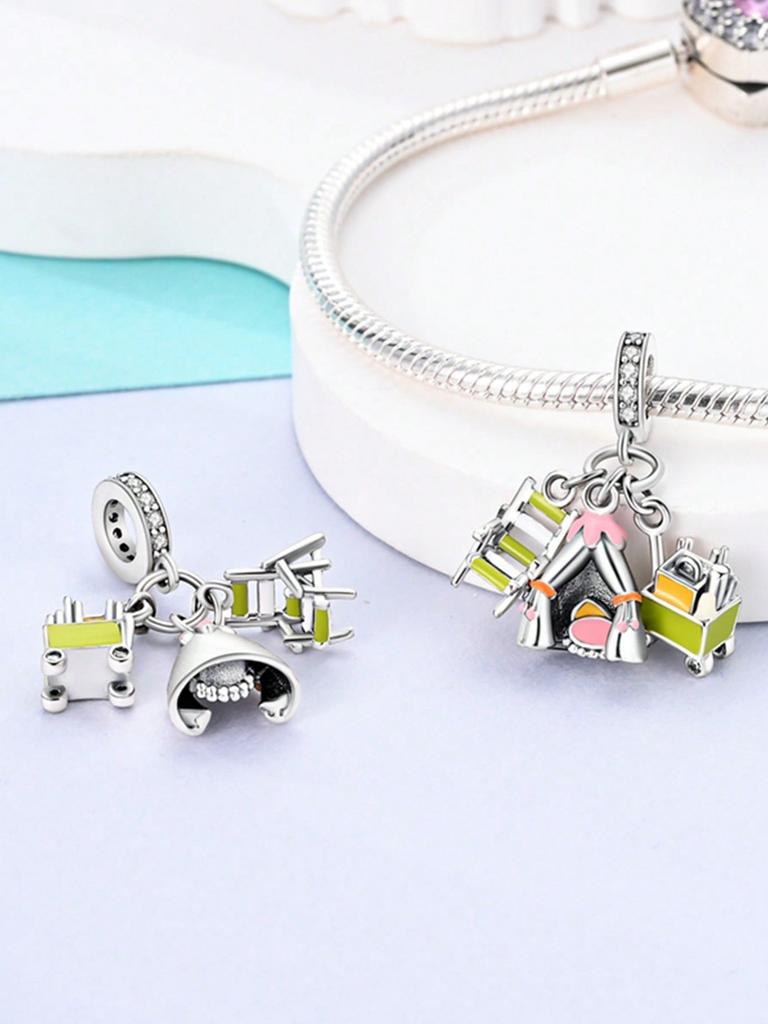 Charms Plata Colorful Skateboard Shoes Beads Copper Plated Fit Charms Copperoriginal Bracelet For Jewelry Making Diy Charm