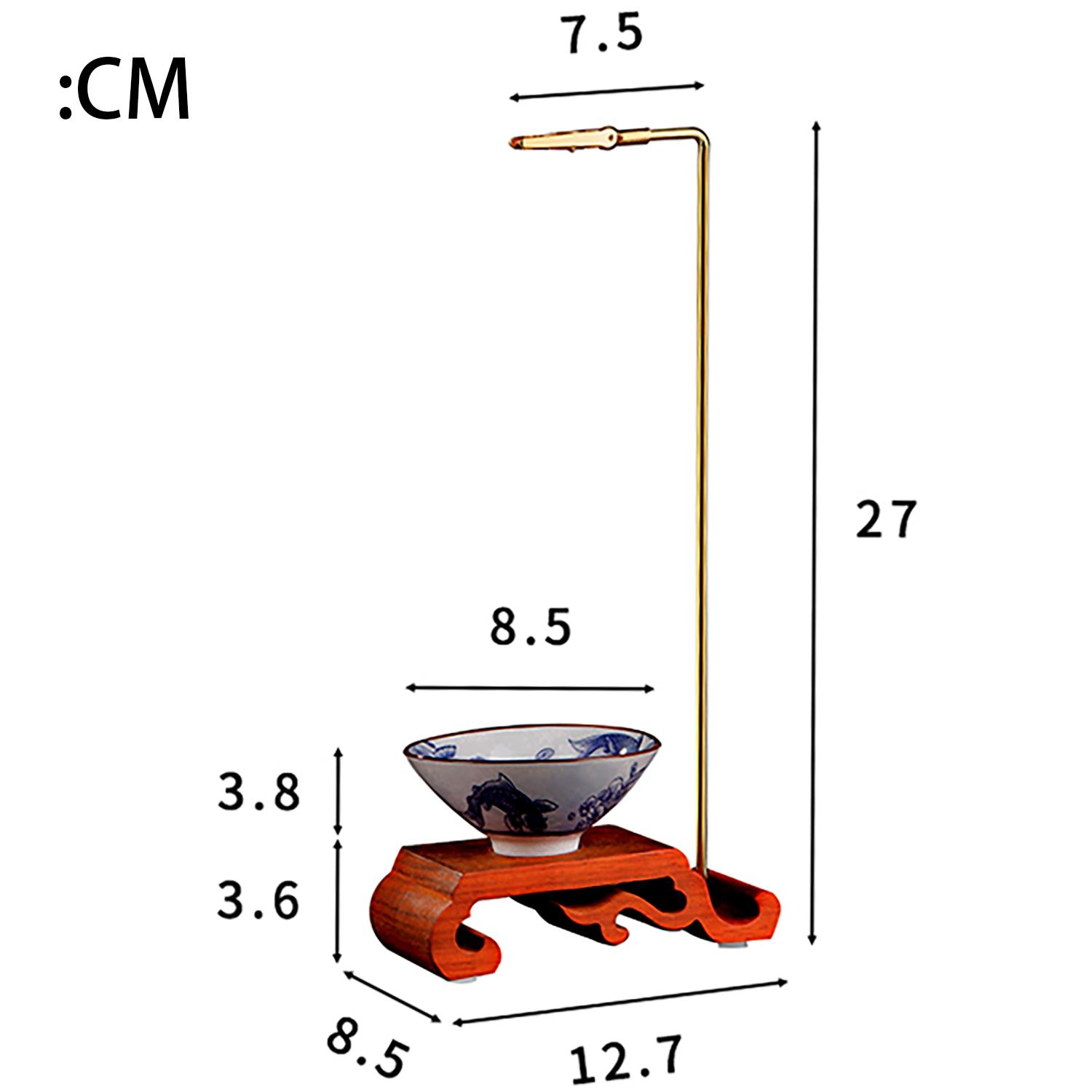 

Подставка для благовоний из розового дерева для палочек, перевернутая курильница с фарфоровым улавливателем пепла, буддийские принадлежности для домашнего декора