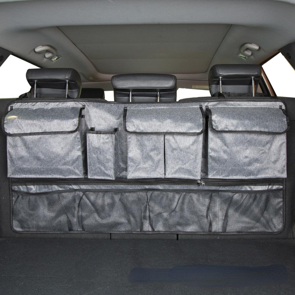 

Сумка для хранения в багажнике автомобиля, 10-карманный органайзер из ткани Оксфорд на спинку сиденья с сеткой на молнии, универсальная для внедорожников, седанов, хэтчбеков, багажников красный