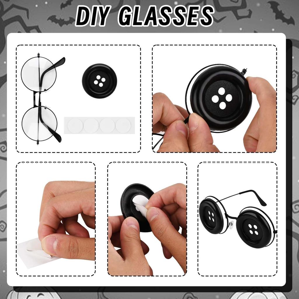 Kreative Halloween Knopfaugen Brille Kostüm Zubehör Cosplay Brillen Requisiten Lustige Neuheit Brillen für Party Deko