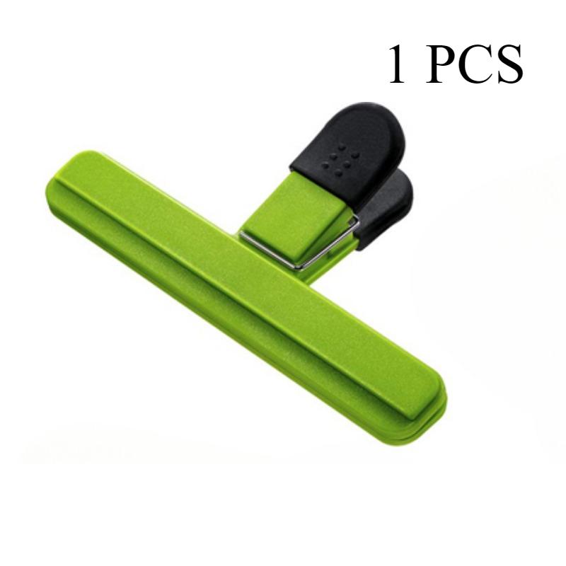 

Большие пластиковые зажимы для пищевых пакетов разных размеров для надежного и плотного закрепления пакетов с кофе и хлебом зелёный