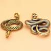 Mini Vintage Brass Snake Decor Figurines For Interior Decoration Desktop Decor Distinctive Car Hanging Keychain Luggage Pendant