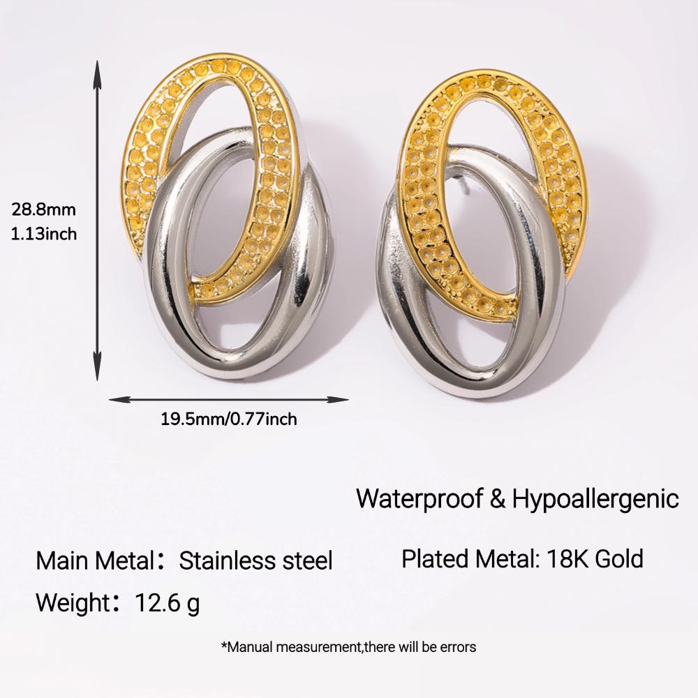 Yingtai 18K Gold Stainless Steel Stud Earrings with Vacuum Electroplating