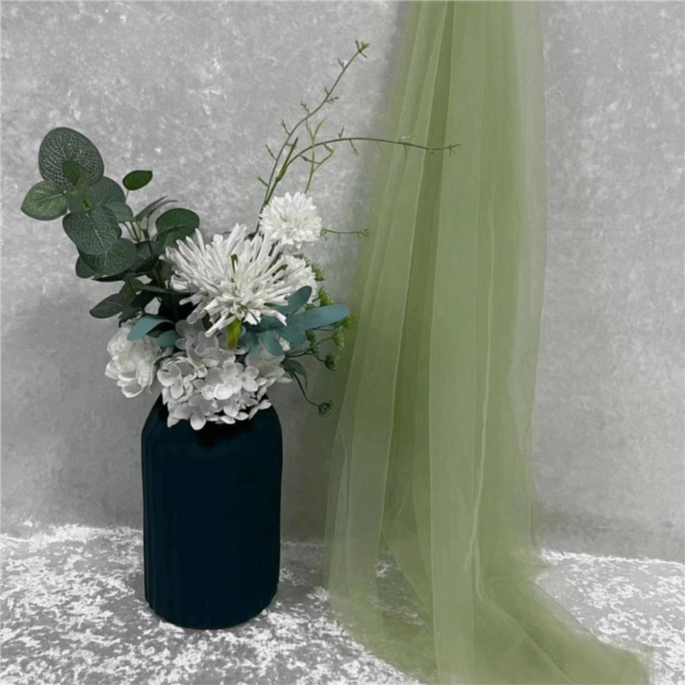 

160X100cm Soft Tulle Fabric Soft Dense Mesh Transparent Mesh Fabric Solid Color Rose Flower Pattern Soft Mesh Tulle Wedding Arch 160 x100cm оливковое зеленый