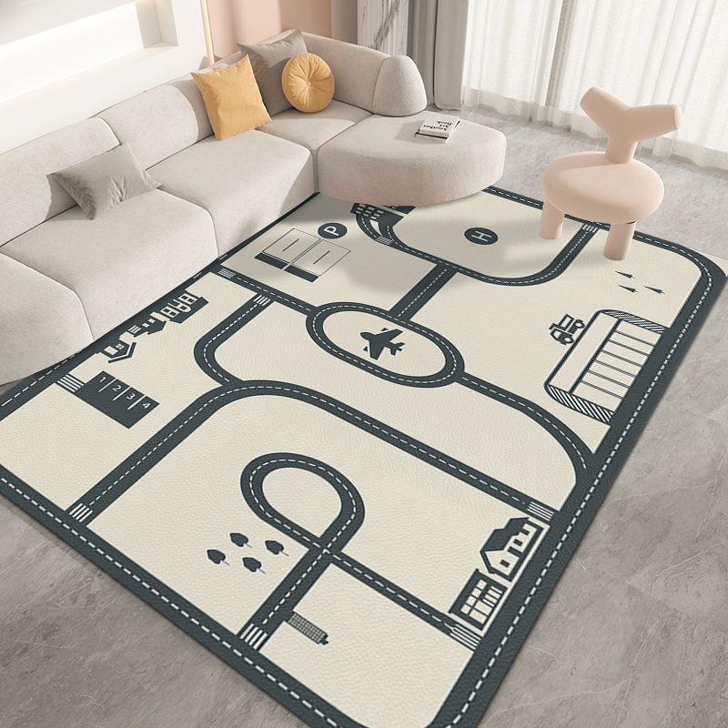 Cartoon Traffic Rug Early Learning Crawling Mat for Kids Dirt Resistant, Wear Resistant Non Slip Floor Mat Easy to Clean