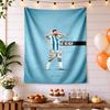 Football Messi Boho Wall Tapestry Retro Boho Designed for Balcony Living Room Reading Corner Four Seasons Exotic Pattern