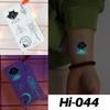 Waterproof Blue Luminous Tattoo Stickers: Snake & Butterfly Designs for Festivals