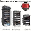 Multi-layer shoe cabinet with dust-proof rolling shutter door. Space-saving storage organizer for everyday use.