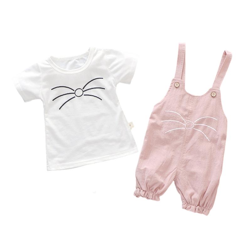 

Детский летний костюм из 2 предметов, футболка с короткими рукавами и мультяшным принтом, шорты, повседневный комплект из двух предметов для мальчиков и девочек