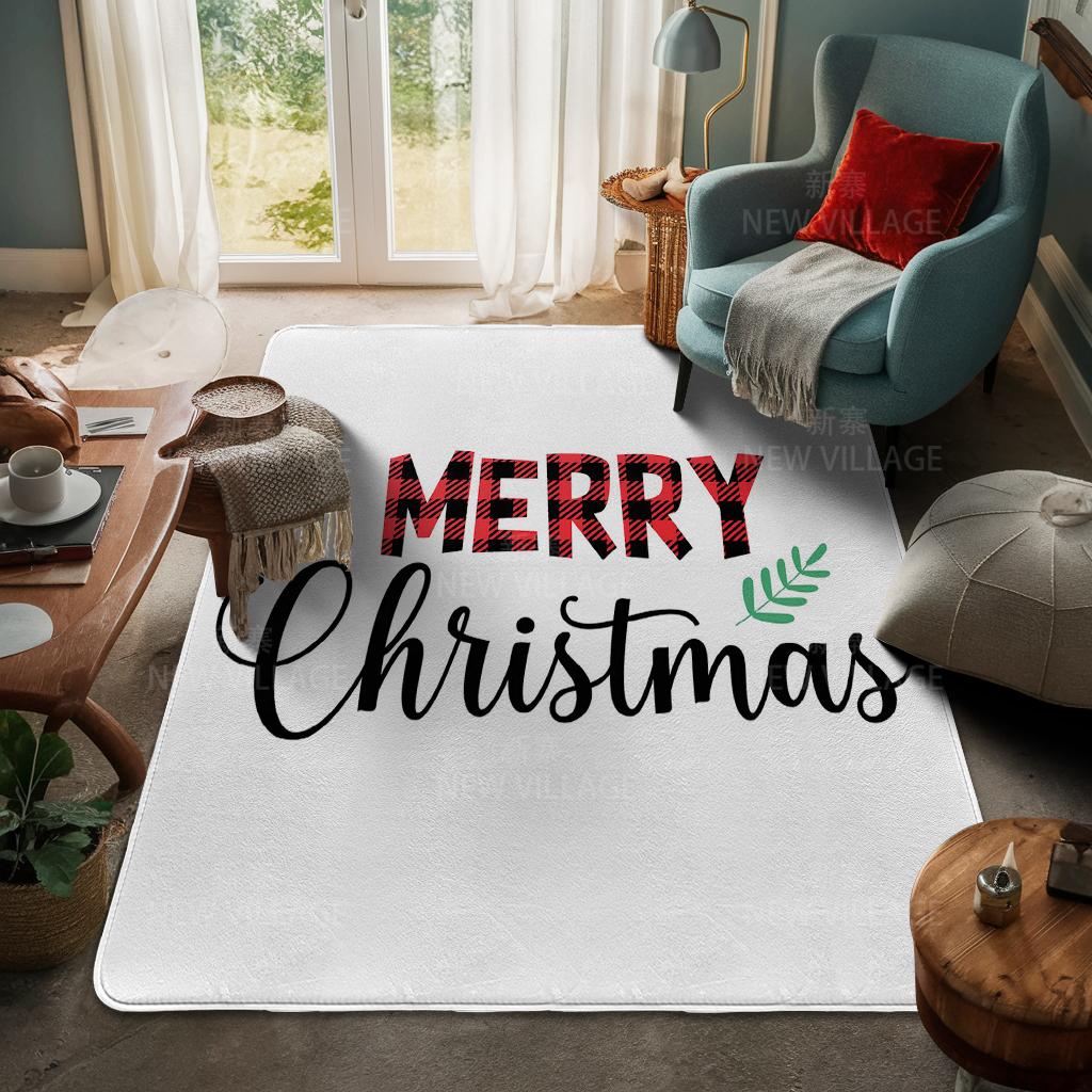 House Entrance Carpet Home Door Mat Living Room Bath Foot Bathroom Non-slip Water Absorption Rugs Bath Merry Christmas Winter
