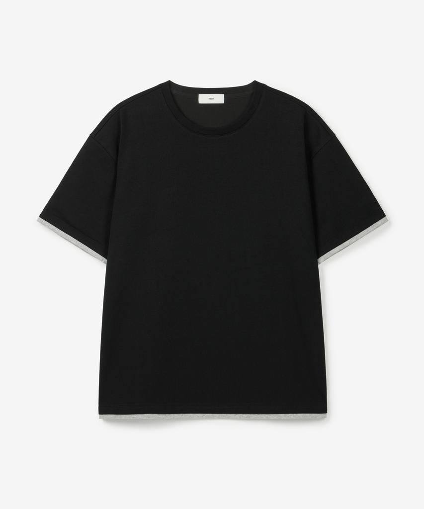 Tienjiti Layered Roll-Up Cropped T-Shirt (Black) Tnts6E217Bk
