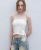 Aendeuel Waffle Button Tube Top - Ivory