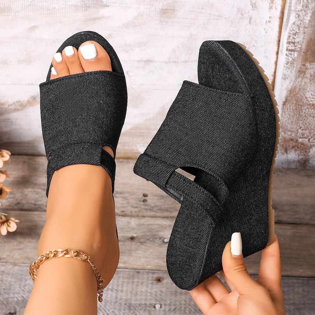 Fashion 2025 New Women Sandals Retro Thick Bottom Wedges Sandals Women Summer Platform Slippers Lightweight Non Slip Beach Shoes Women