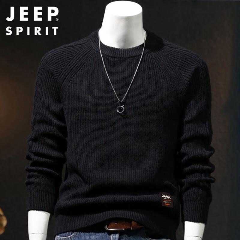 

JEEP SPIRIT Men s Round Neck Warm Knit Sweater 3XL