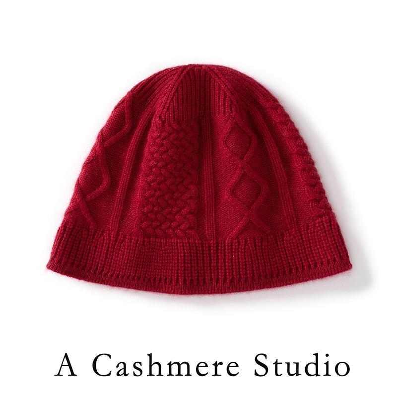 Cashmere Hat Women Thickened Warm Autumn and Winter New Versatile Casual Twisted Knitted Bucket Hat