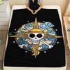 One Piece Character Print Flannel Blanket,High Quality Comfortable for All Seasons,Home Decor,Warmth and Comfort,Perfect for Christmas Gifts