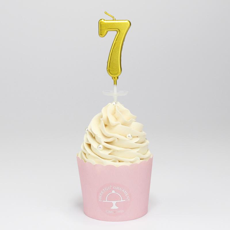 Gold Number Candles (0–9) – Multi-color Smokeless Birthday Set in PVC Box.