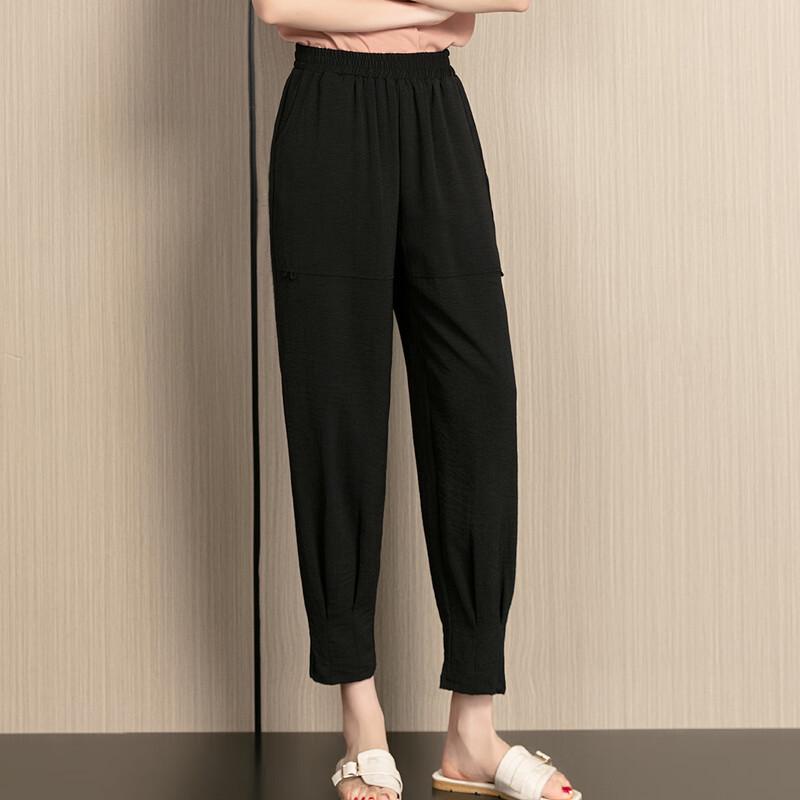 

WoXue Women s 2025 Summer Elastic Waist Tapered Pants XL