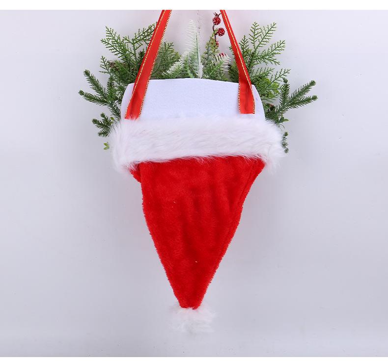 Yihong Light-Up Pine Needle Christmas Hat Door Hanger & Tree Decoration