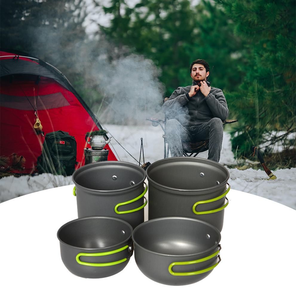 Compatible Outdoor Picnic Cooking Pot Set Lightweight Camping Hiking Cooking Utensils Set Camping Cookware Set