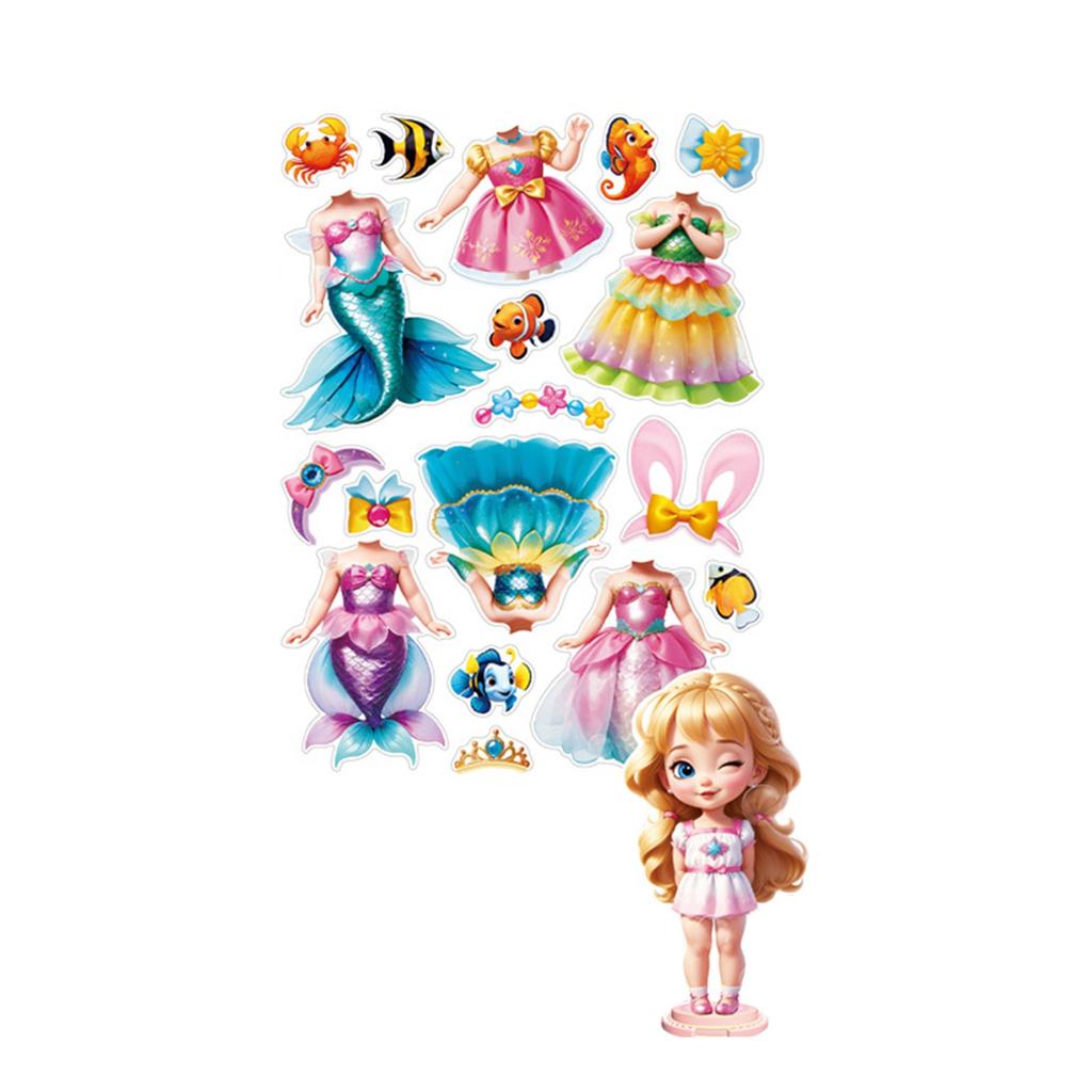 Magnetic Dress Up Dolls,Paper Dolls For Girls Ages 4-10,DIY Princess Magnetic Dress-Up Doll Pretend Play Set For Birthday